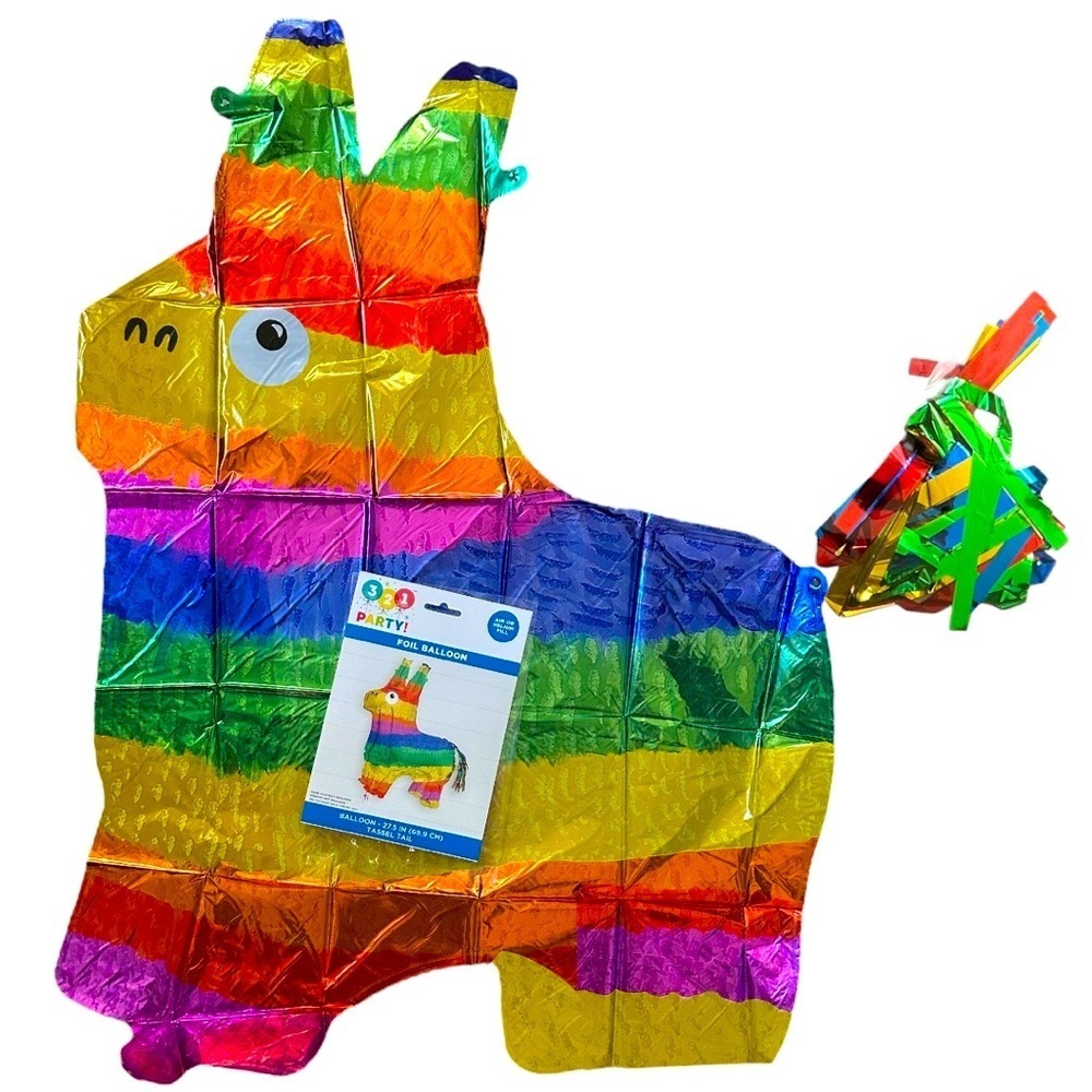 New 27.5 Inch Colorful Llama Balloon Tassel Tail Air or Helium Birthday Party